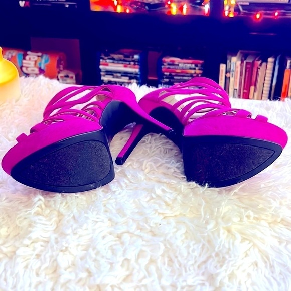 Gorgeous Just Fab Hot Pink*Fuchsia* 5β Platform Open Toe Stilettos! π π π€©ποΈ - Picture 6 of 16